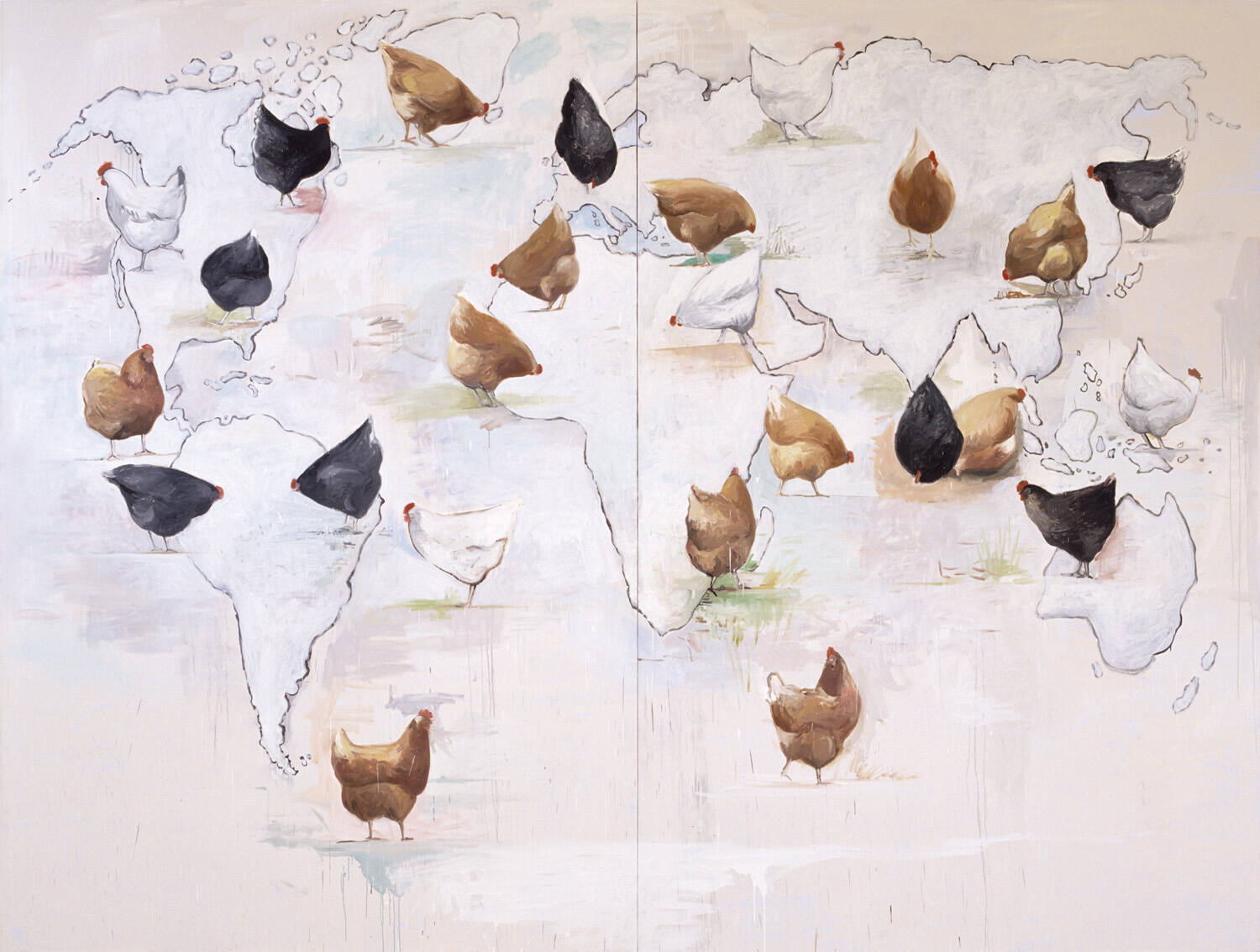 Atlas (Landkarte mit Hühnern)
