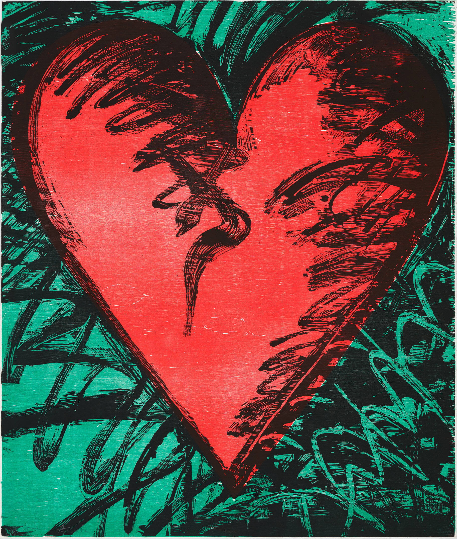 Rancho Woodcut Heart