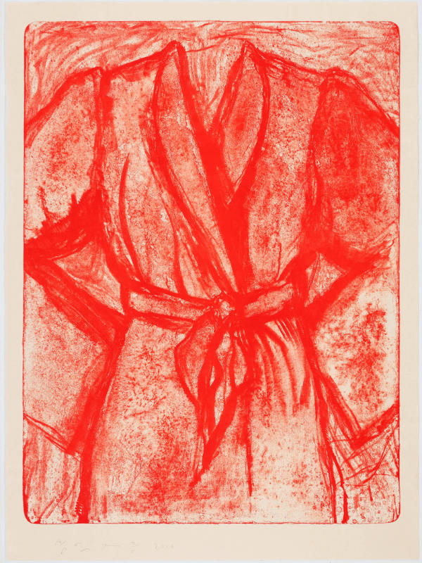 Cream And Red Robe On A Stone