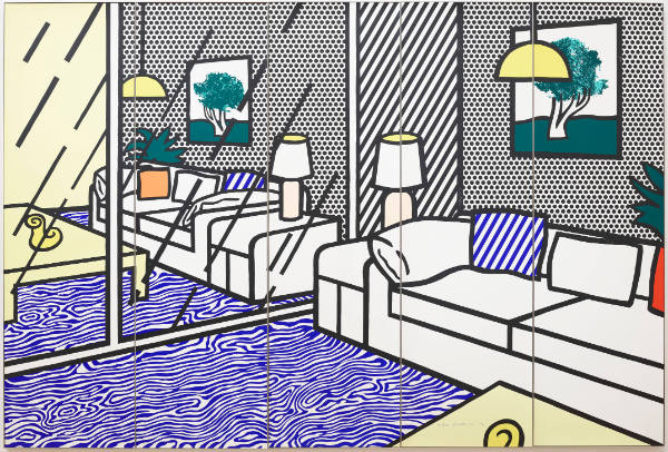 Wallpaper with Blue Floor Interior