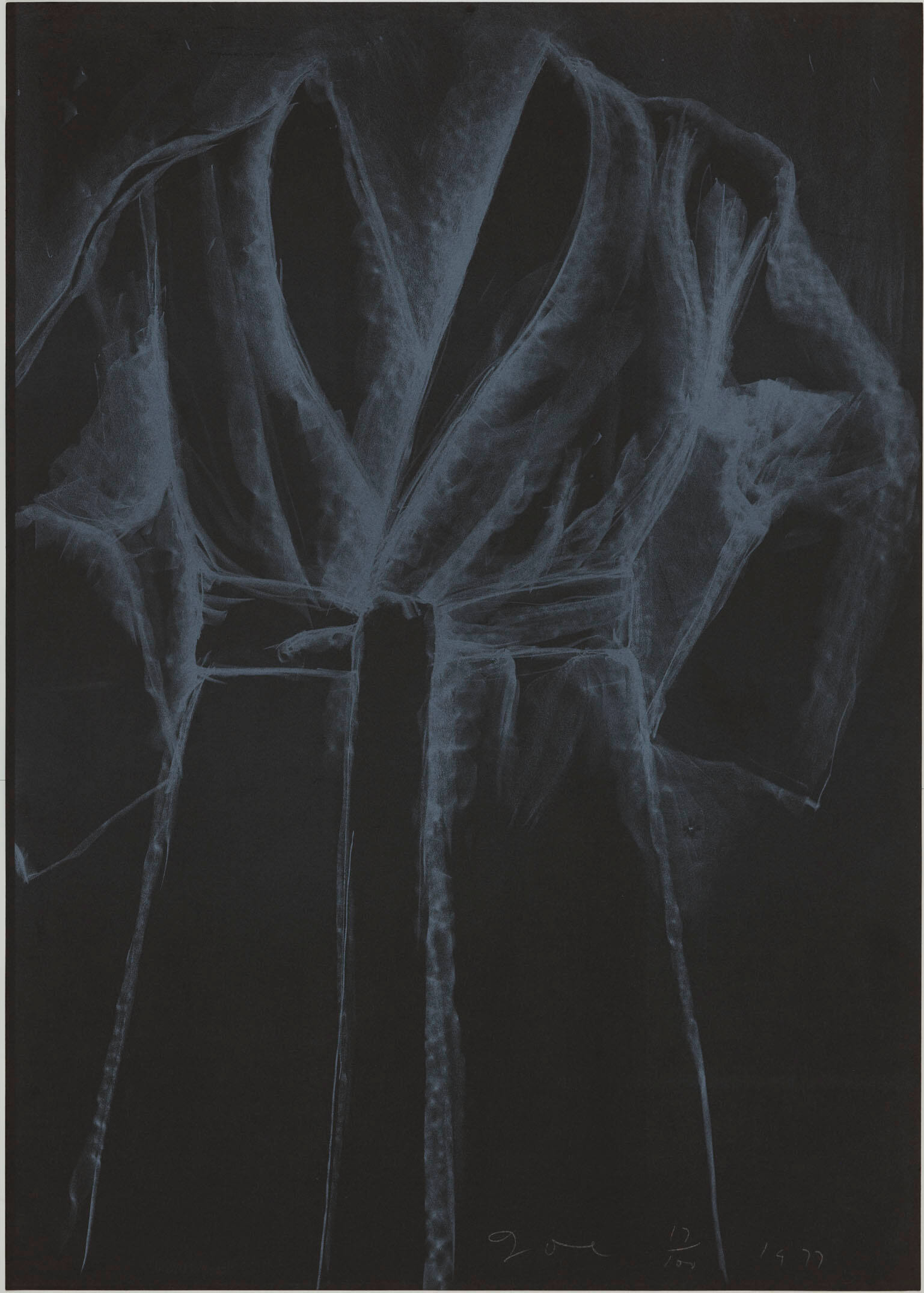 White Robe On Black Paper 
