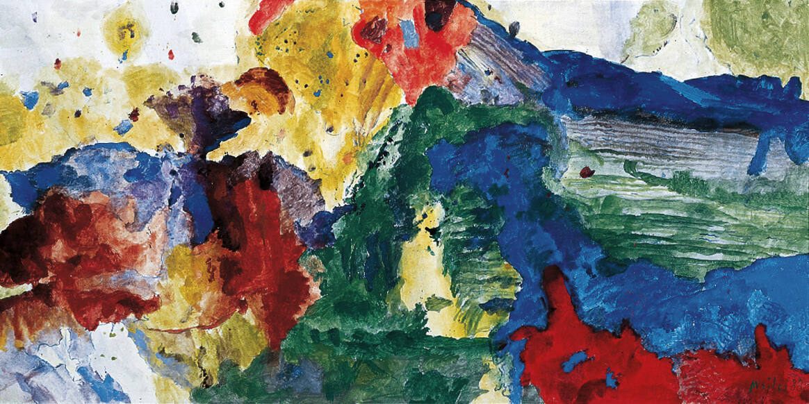 Landschaft - Blau, Rot, Grün