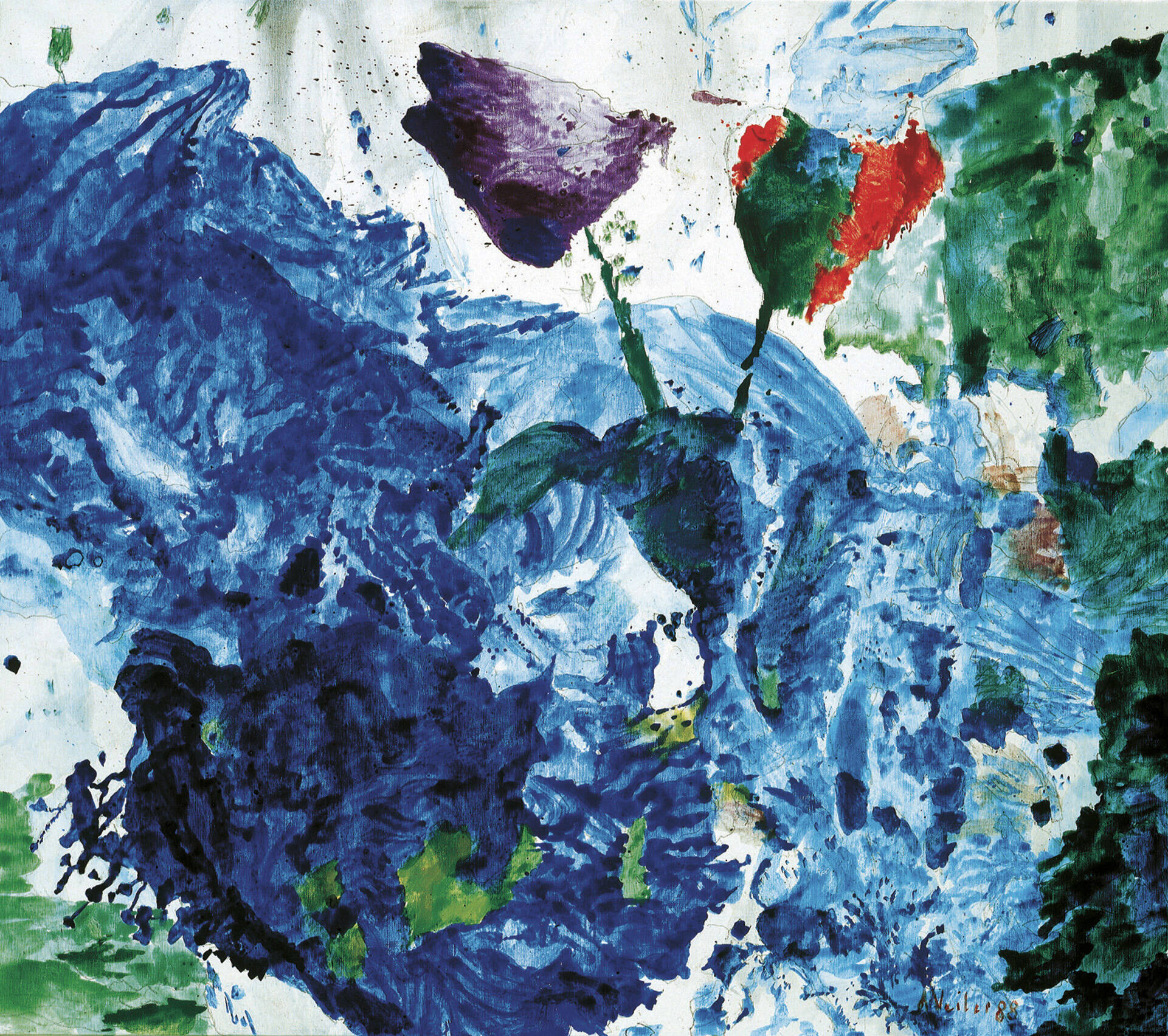 Blumen in Blau
