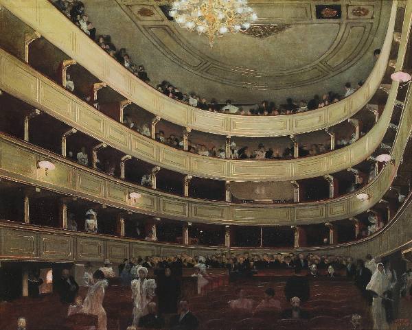 Studie für Zuschauerraum des alten Burgtheaters