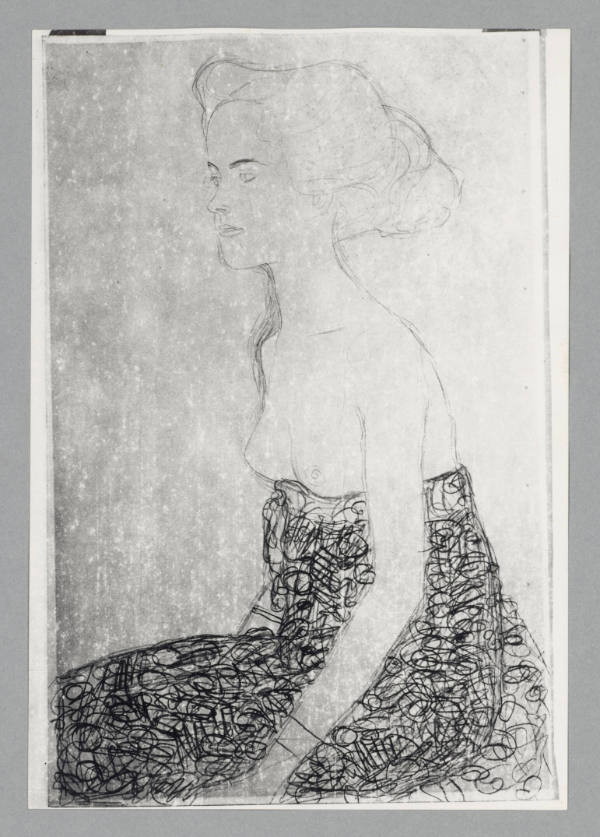 Studie zu Bildnis Margaret Stonborough-Wittgenstein: Sitzender Halbakt nach links
