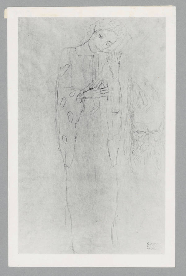 Studie zu Bildnis Margaret Stonborough-Wittgenstein: Mädchen mit Musikinstrument, Haupt eines alten Mannes