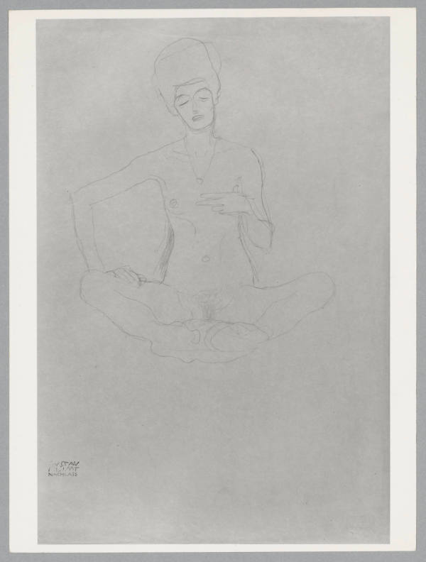 In Meditationsstellung sitzender Akt